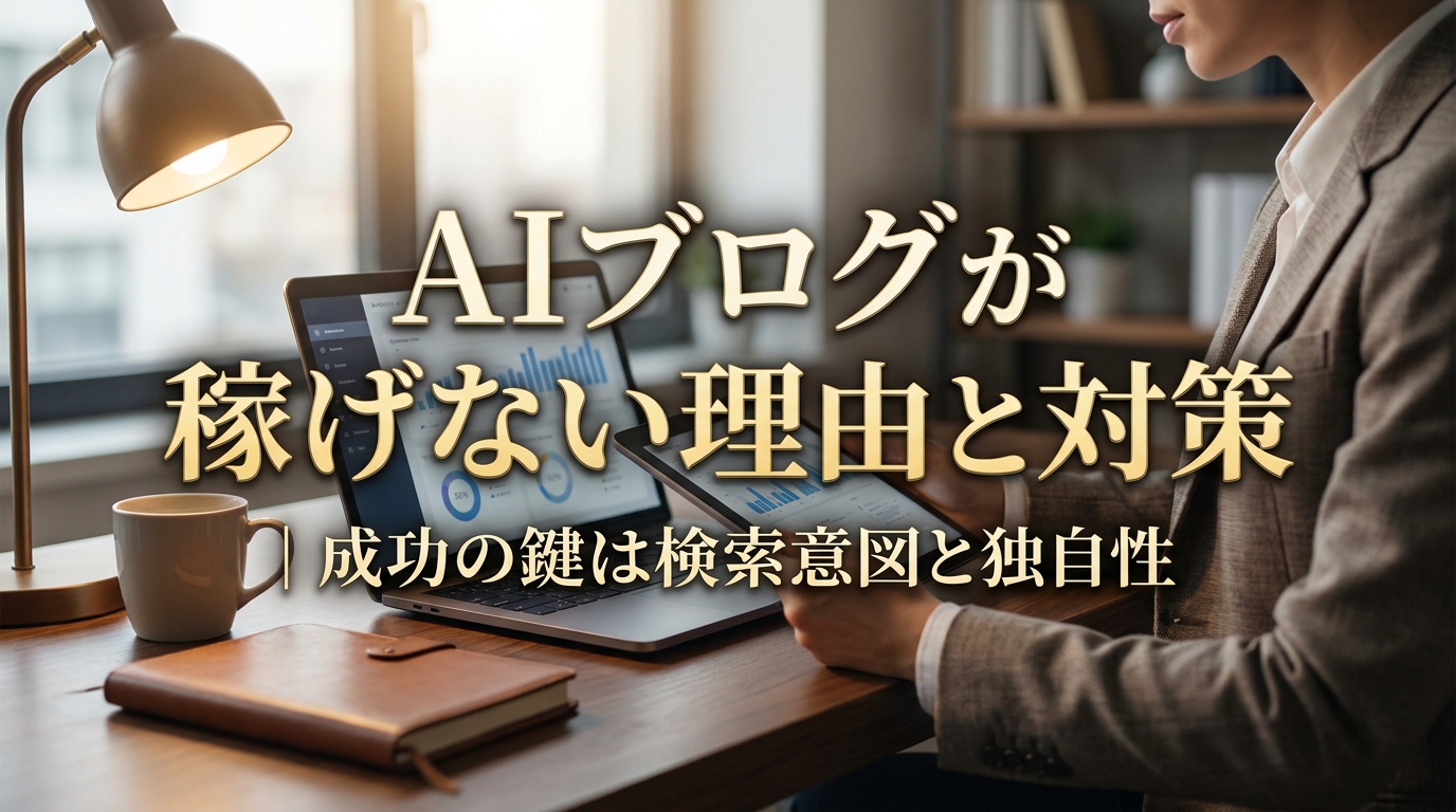 AIブログが稼げない理由と対策｜成功の鍵は検索意図と独自性